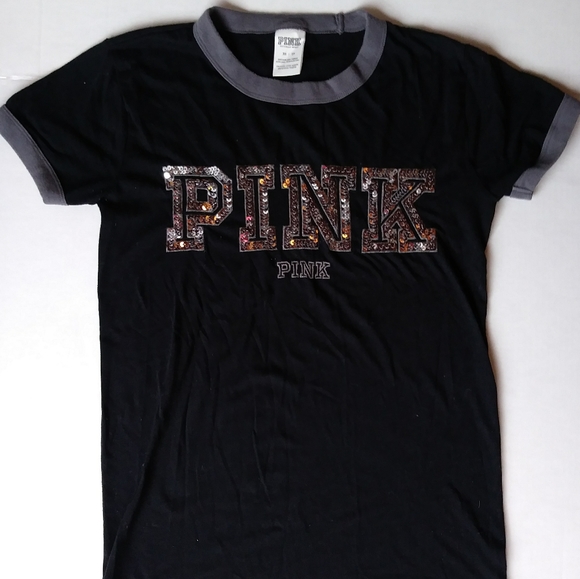 SEQUIN VS PINK RINGER T SHIRT XS - Picture 2 of 5